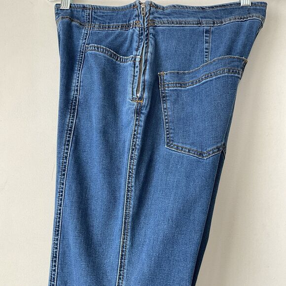 We The Free Jeans 30 Blue Flare Leg High Waist Denim FLAWED - Picture 10 of 12